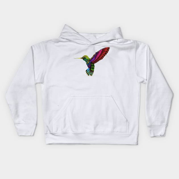 Ornate Hummingbird Kids Hoodie by Psydrian